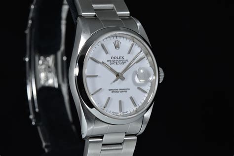 rolex datejust acciaio quadrante bianco